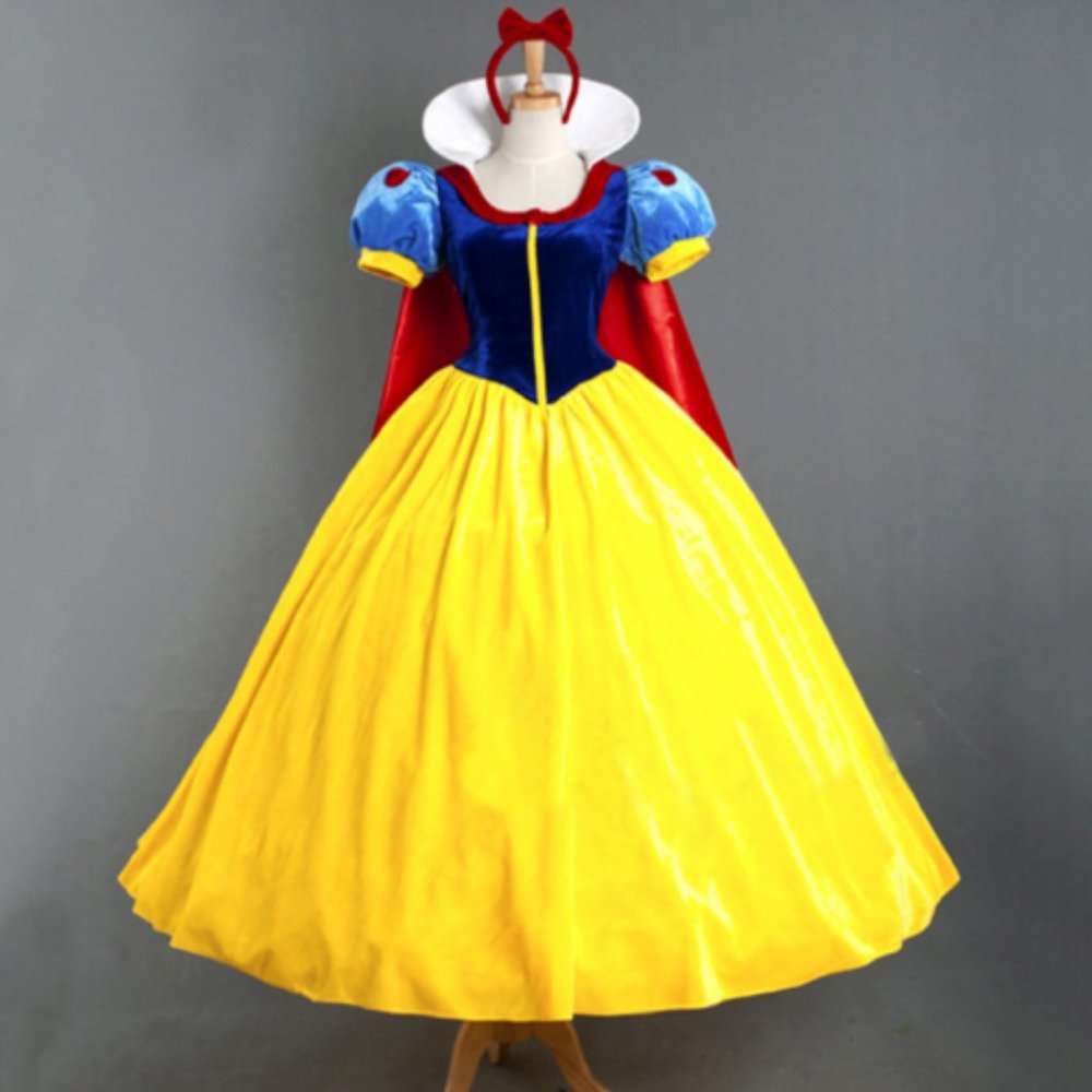 Snow White Princess Costume w/ Headband and Cape